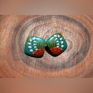 VINTAGE painted earrings